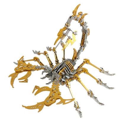 3D Metal Scorpion Puzzle Kit for Adults - 430 Piece Mechanical Assembly Craft Model 3D Puzzle Model Kit Diyengmod Gold