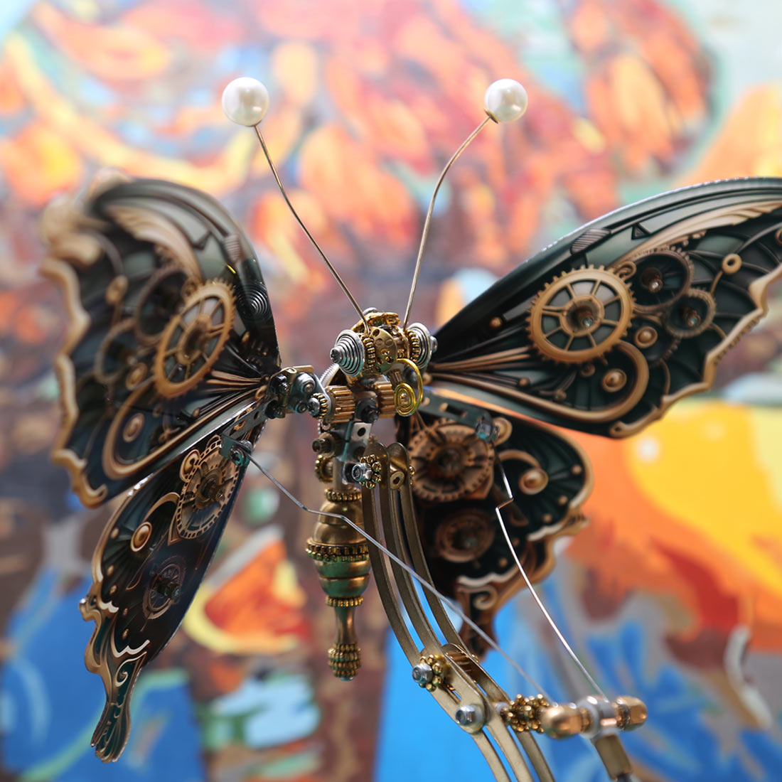 Dynamic Butterfly Metal Model Kit with Music Box - 3D DIY Mechanical Assembly 3D Puzzle Model Kit Diyengmod