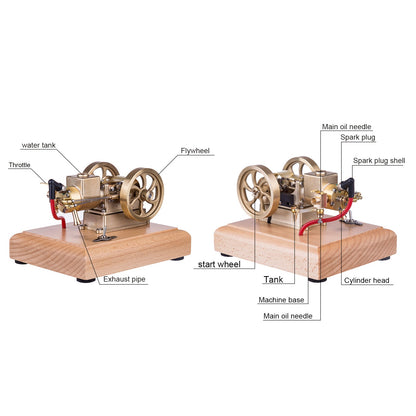 Mini 4-Stroke Water-Cooled Gasoline Engine Model with Adjustable Speed - M17B 1.6cc Internal Combustion Engine Engine Models Diyengmod