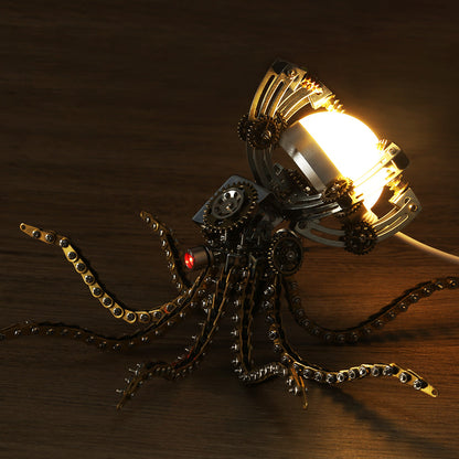 Steampunk Mechanical Octopus Desk Lamp Model DIY Craft Puzzle - 1060PCS Assembly Kit for Unique Home Decor and Creative Gifting 3D Puzzle Model Kit Diyengmod