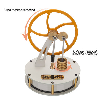 ENJOMOR Low-Temperature Stirling Engine Model - Metal Coffee Engine with Gear Transmission for DIY Projects Steam Engine Diyengmod