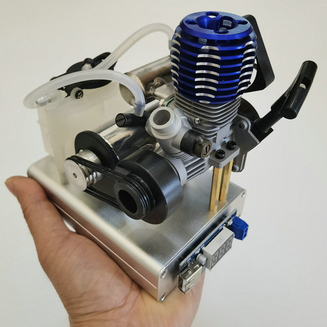 12V Nitro Methanol Engine Generator Model with USB Charging and Cooling Fan Engine Models Diyengmod