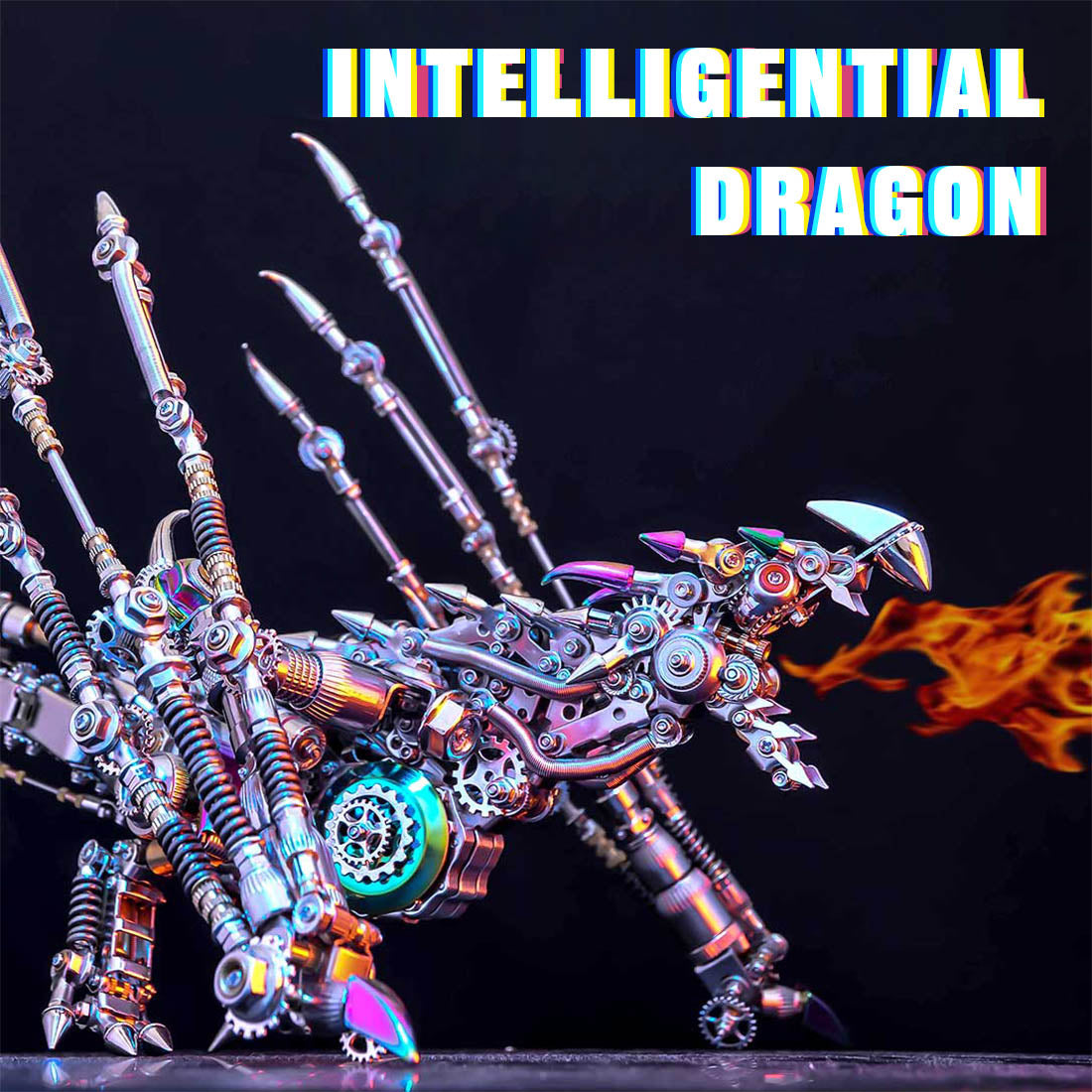 DIY 3D Metal Dragon Model Kit - 1390+PCS Assembly Set for Art and Engineering Enthusiasts 3D Puzzle Model Kit Diyengmod