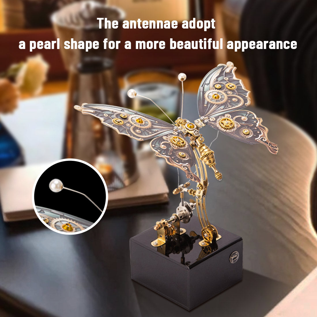 Dynamic Butterfly Metal Model Kit with Music Box - 3D DIY Mechanical Assembly 3D Puzzle Model Kit Diyengmod