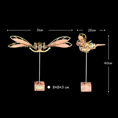 Dragonfly-Inspired 3D Mechanical Aircraft DIY Model Kit - Metal and Wood Assembly for All Ages DIY Engine Diyengmod