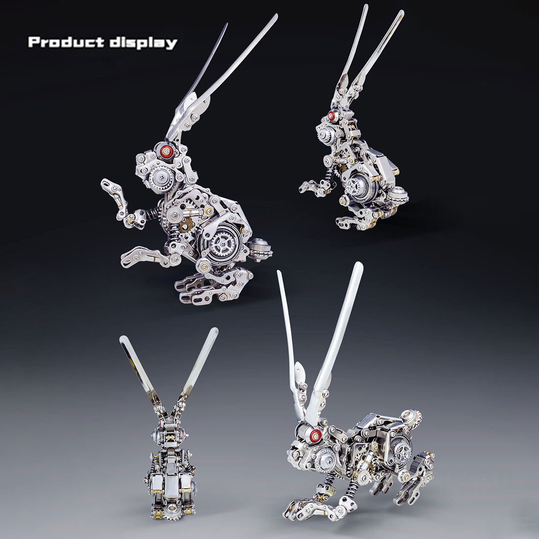 Punk-Inspired 3D Mechanical Rabbit Model Kit - 500-Piece DIY Metal Puzzle 3D Puzzle Model Kit Diyengmod