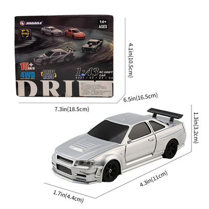 1/43 Scale 2.4G 4WD Electric Mini Drift Racing Car - DIYEngMod Ultimate Edition RC Car Diyengmod