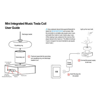 Bluetooth-Enabled 2-in-1 Tesla Coil with 25cm Lightning Display and Music Function Diyengmod