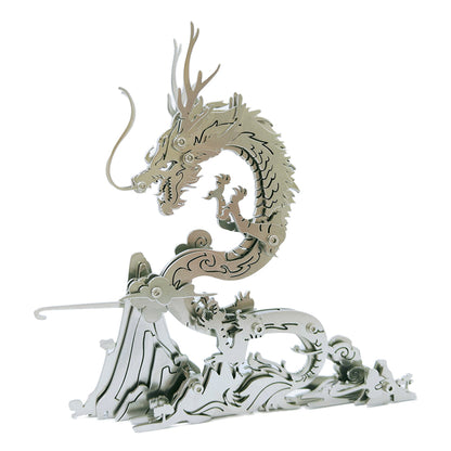 DIY Creative Chinese Dragon Metal Model Kit - 92 Piece Assembly Toy 3D Puzzle Model Kit Diyengmod Silver