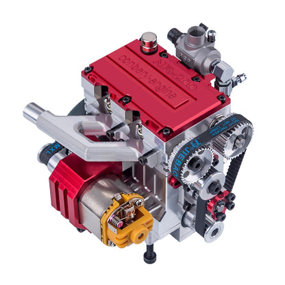 8.6cc NR-200 Inline 2-Cylinder 4-Stroke Water-Cooled Nitro Engine with Electric Start for 1:8 RC Cars RC Engine Diyengmod