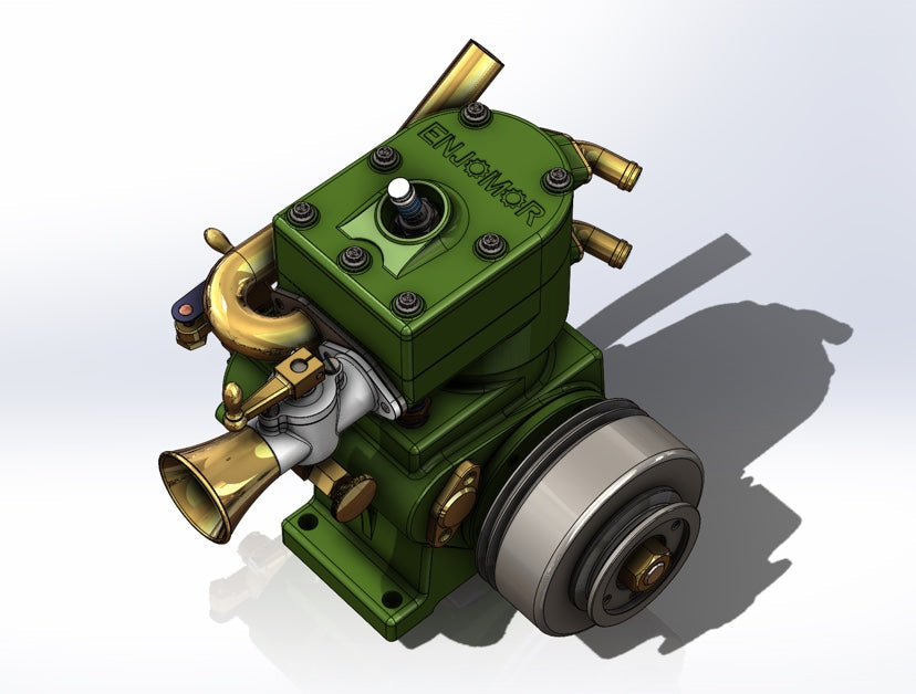 MUSA FV1A 7cc Vertical Single Cylinder Four-Stroke Gasoline Engine - Retro Flathead Design for Model Boats Engine Models Diyengmod