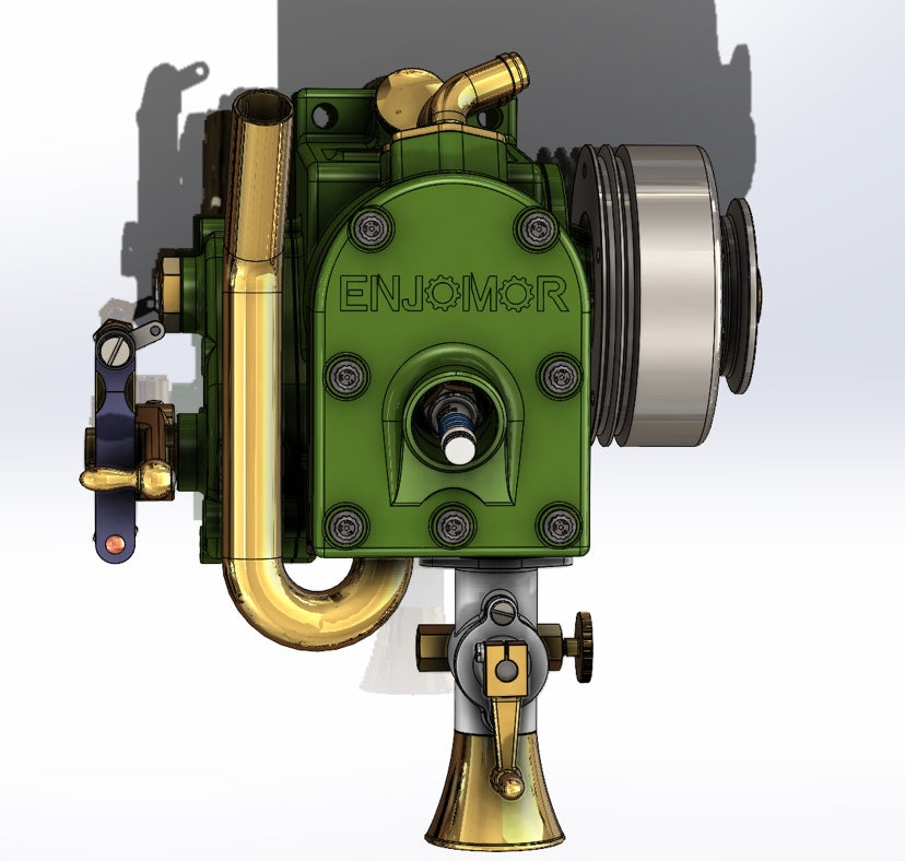 MUSA FV1A 7cc Vertical Single Cylinder Four-Stroke Gasoline Engine - Retro Flathead Design for Model Boats Engine Models Diyengmod