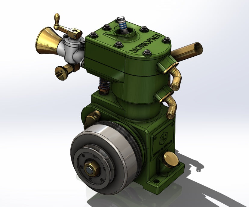 MUSA FV1A 7cc Vertical Single Cylinder Four-Stroke Gasoline Engine - Retro Flathead Design for Model Boats Engine Models Diyengmod