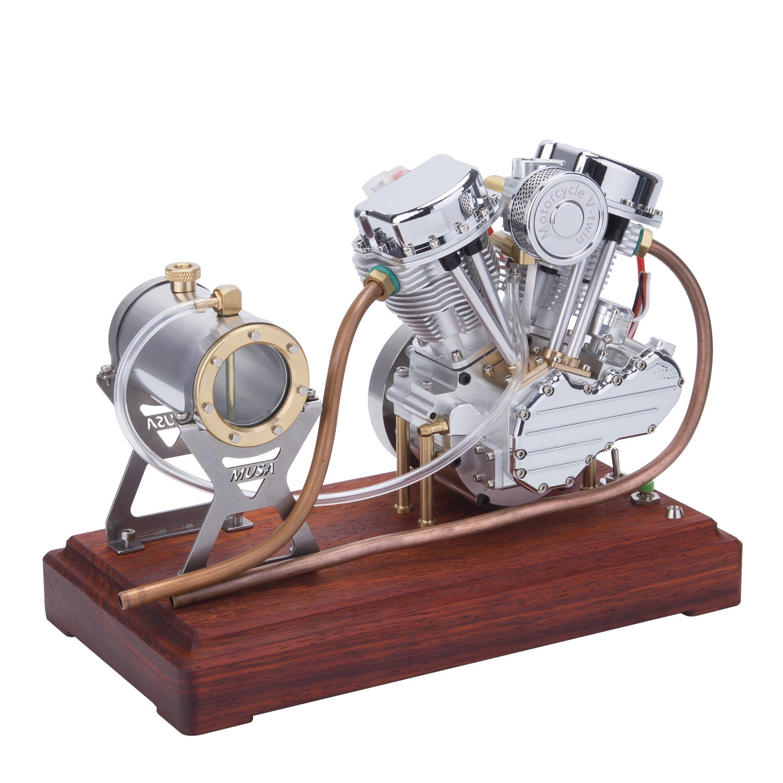 CISON FG-VT9 V-Twin 9cc 4-Stroke Air-Cooled Motorcycle Engine with Original Parts and Accessories Engine Models Diyengmod Silver