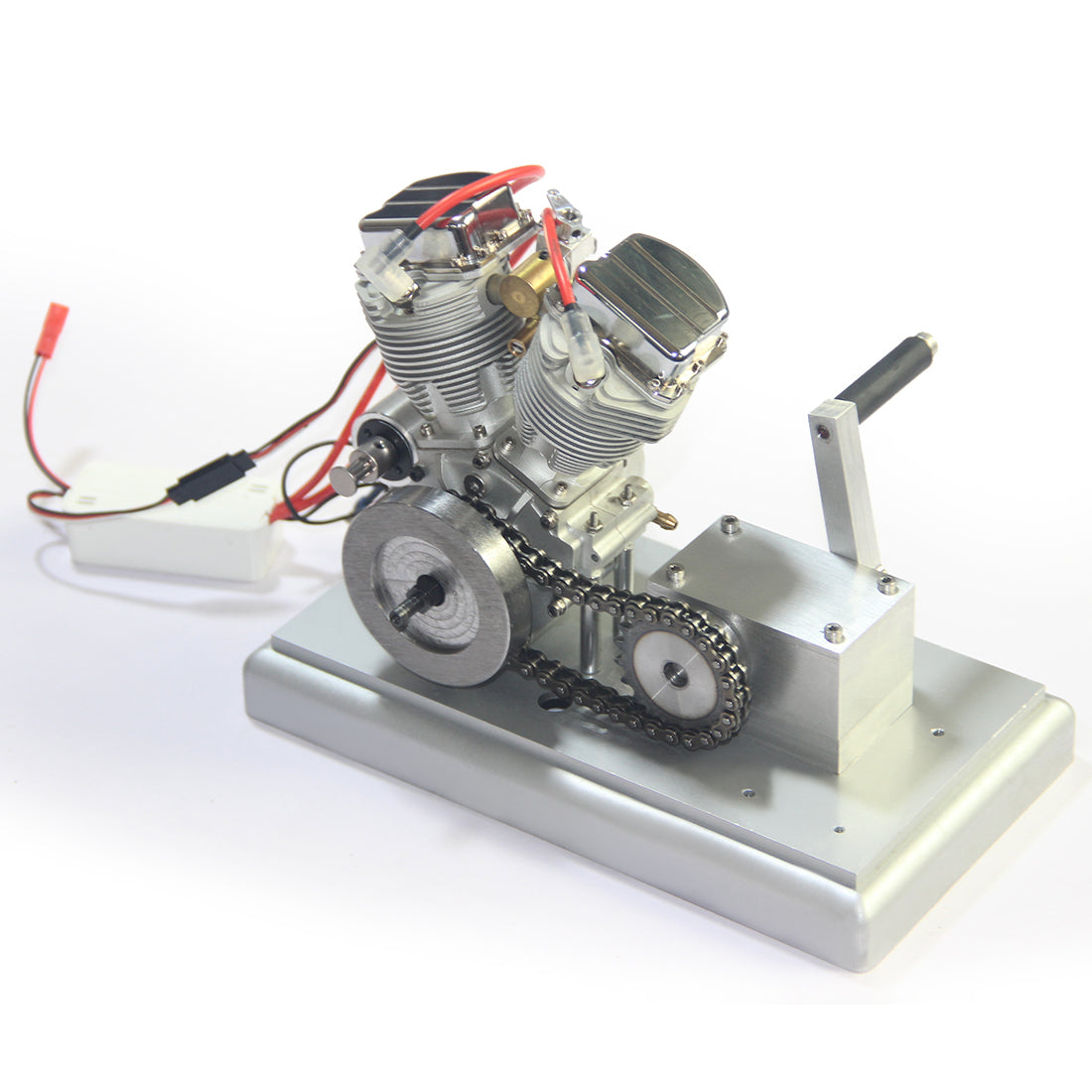 CISON FG-9VT 9cc V-Twin Gasoline Engine with Enhanced Kick Starter Kit and Base - DIY Engineering Modification Engine Models Diyengmod