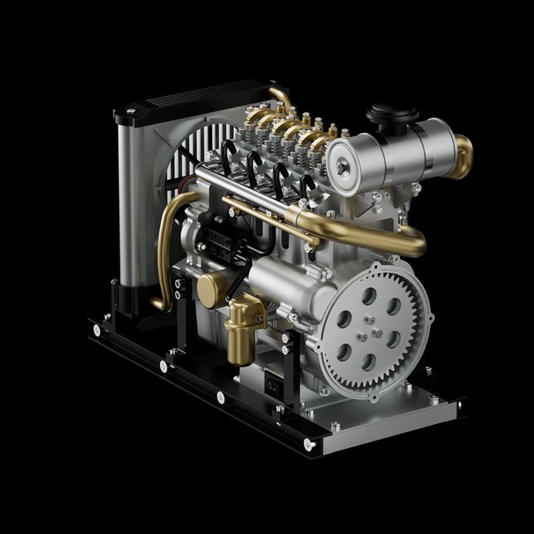 TECHING DIY Full Metal Car Engine Model Kits - Create Realistic Engine Models for Learning and Collection Engine Models Diyengmod L4 Diesel Engine