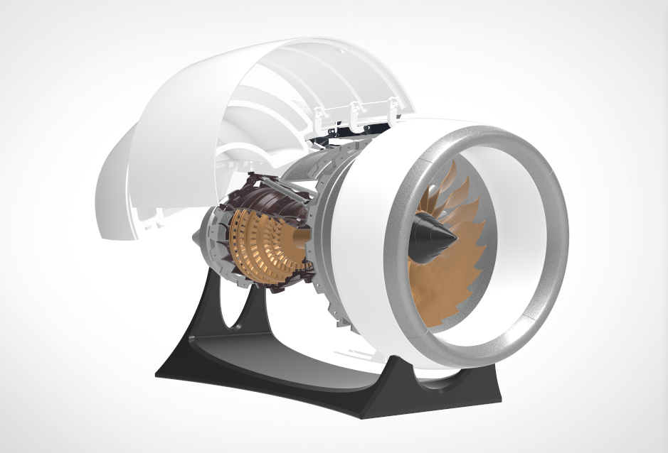 SKYMECH NTR-900 1/30 Scale Turbofan Engine Model Kit - DIY Working Jet Engine Assembly with 150 Pieces DIY Engine Diyengmod