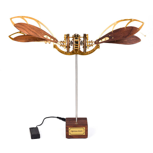 Dragonfly-Inspired 3D Mechanical Aircraft DIY Model Kit - Metal and Wood Assembly for All Ages DIY Engine Diyengmod